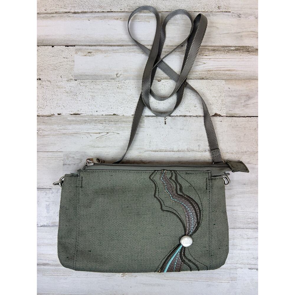 Haiku Small Convertible Zip Crossbody Gray Recycled PET Fabric Travel Purse